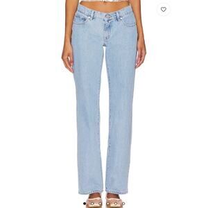 ABRAND REVOLVE A 99 low straight classic light wash denim jeans 28